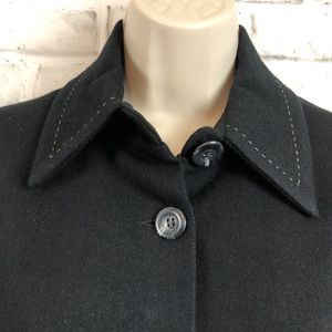 J. Jill Women's Size XS 100% Wool Black Lined Long Button Down Coat Jacket